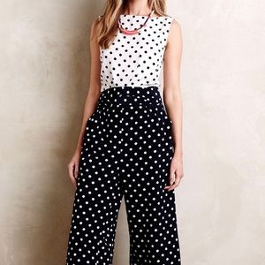 Anthropologie Whit Two Domino Dot Jumpsuit sz 8